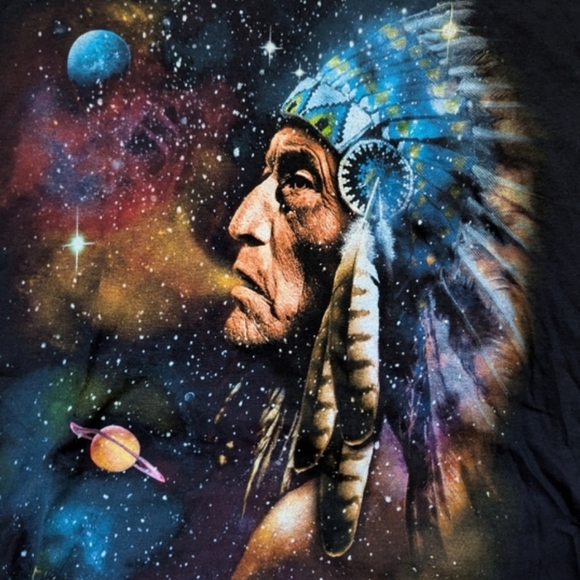 Fruit of the Loom Tops - VINTAGE | Fruit Of The Loom 90s Native American Galaxy Stars Planets L